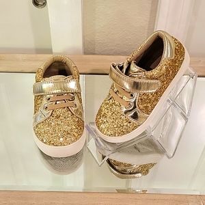 Gold Sparkle sneakers toddler girl